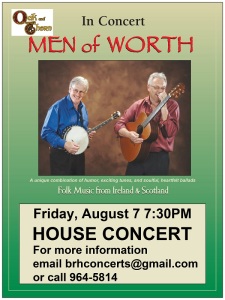 Oak and Thorn Presents Men of Worth in a House Concert August 7th
