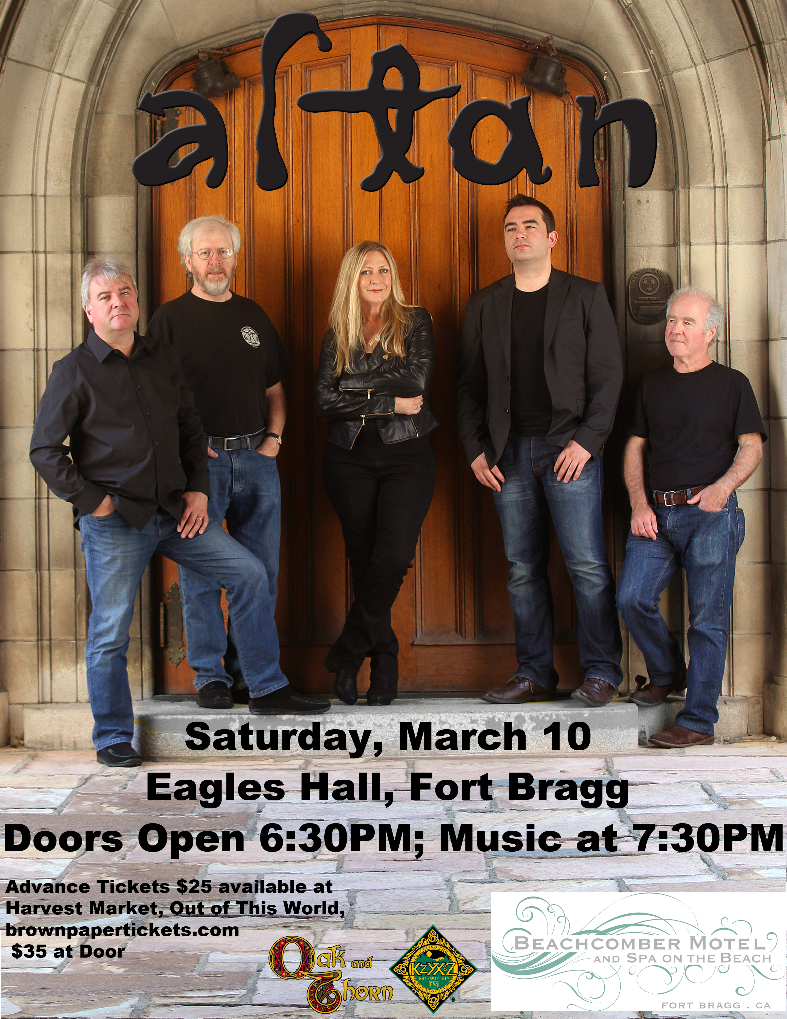 Altan will play a benefit concert for KZYX on Saturday, March 10th at Eagles Hall in Fort Bragg, CA.